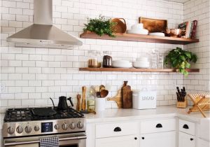 Butcher Block Floating Shelves Modern Farmhouse Kitchen Decor Ideas 32 Home Kitchen