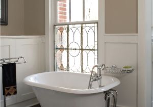 Can You Put A Clawfoot Tub In A Small Bathroom Stained Glass Window In Shower Stained Glass Over the Clawfoot Tub