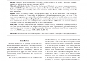 Canine tooth Extraction aftercare Pdf Role Of Third Molars In orthodontics