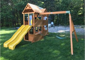 Cedar Summit Kingsbridge Playset New England Playset assembly Uxbridge Ma Playset