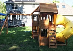 Cedar Summit Kingsbridge Playset New England Playset assembly Uxbridge Ma Playset