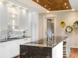 Ceiling Mounted Recessed Kitchen Vents White Kitchen with Feature Wood Ceiling Detail Above island with