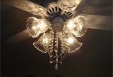 Chandelier Crystals Hobby Lobby Ceiling Fan after Picture Painted White and Made Into A Fan