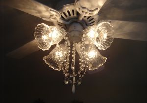 Chandelier Crystals Hobby Lobby Ceiling Fan after Picture Painted White and Made Into A Fan