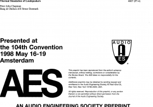 Chapman Heating and Cooling Louisville Aes E Library A thermal Simulation Of Loudspeakers