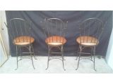 Charleston forge Iron Bar Stools Charleston forge Shaker Arch Iron Bar Stools Chairish