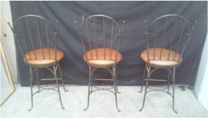 Charleston forge Iron Bar Stools Charleston forge Shaker Arch Iron Bar Stools Chairish