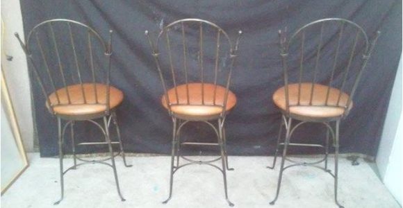 Charleston forge Iron Bar Stools Charleston forge Shaker Arch Iron Bar Stools Chairish