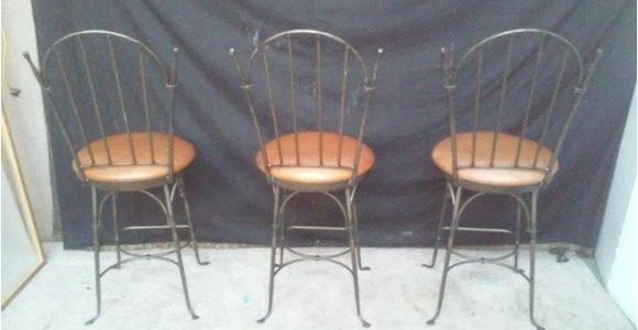 Charleston forge Iron Bar Stools Charleston forge Shaker Arch Iron Bar Stools Chairish