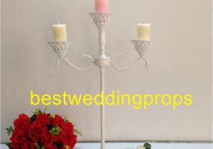 Cheap White Pillar Candles Bulk Uk White Metal Candle Holders Flower Vase Rack Candle Stick Wedding