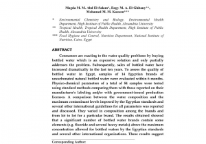 City Of Alexandria Utility Department Pdf Quality Of Bottled Water Brands In Egypt Part I Physico
