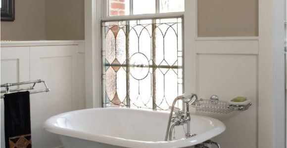 Clawfoot Tub for Small Bathroom Stained Glass Window In Shower Stained Glass Over the Clawfoot Tub