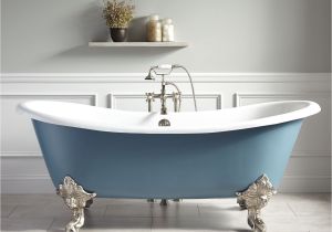 Clawfoot Tub Small Bathroom Design 72 Lena Cast Iron Clawfoot Tub Monarch Imperial Feet Slate Blue