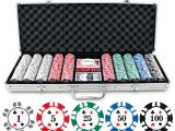 Clay Poker Chip Sets with Denominations 13 5g 500pc Double Stripe Suited Clay Poker Chip Set P 636