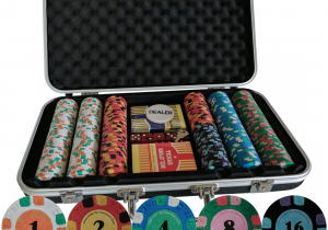 Clay Poker Chip Sets with Denominations 300 Pcs Casino Quality Pure Clay Poker Set for Home Game