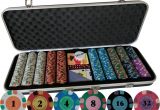 Clay Poker Chip Sets with Denominations 500 Pcs Casino Quality Pure Clay Poker Set for Home Game