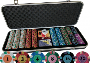 Clay Poker Chip Sets with Denominations 500 Pcs Casino Quality Pure Clay Poker Set for Home Game