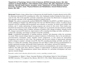 College Of Marin Counseling Appointment Pdf Physical Activity Training In Us Medical Schools Preparing