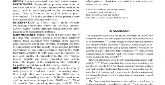 College Of Marin Counseling Appointment Pdf Physicians Use Of the 5as In Counseling Obese Patients is the