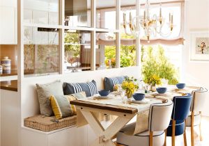 Como Hacer Adornos Para La Mesa De La Sala Comedor Conectado Con La Cocina Con Banco Mesa De Madera Y Lampara