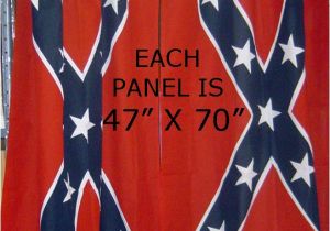 Confederate Flag Shower Curtain Rebel Flag Curtains Each Panel is 47 Inch by 70 Inch with