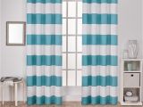 Corner Window Curtain Rods Home Depot Surfside Teal Cabana Stripe Cotton Grommet top Window Curtain Eh7957