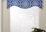 Cortinas De Bano En Walmart Victor Bryson Shaped Valance Blue 100 Cotton Geometric