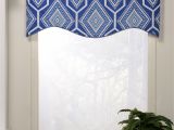 Cortinas De Bano En Walmart Victor Bryson Shaped Valance Blue 100 Cotton Geometric