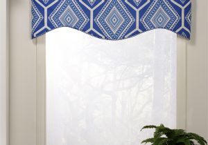 Cortinas De Bano En Walmart Victor Bryson Shaped Valance Blue 100 Cotton Geometric