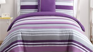 Cotton Vs Polyester Fill Comforter Shop Vcny Ava Purple Stripe Reversible 4 Piece Cotton Comforter Set