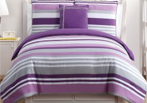 Cotton Vs Polyester Fill Comforter Shop Vcny Ava Purple Stripe Reversible 4 Piece Cotton Comforter Set