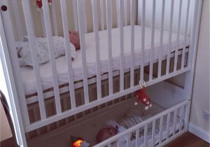 Cribs with Storage Underneath A Bunk Cot for Twins or Siblings Close In Age Perfect if You are