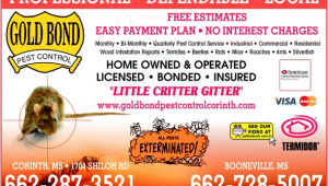 Critter Gitter Pest Control Inc Gold Bond Pest Control Inc Corinth Ms 38835 Yellowbook