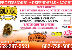 Critter Gitter Pest Control Inc Gold Bond Pest Control Inc Corinth Ms 38835 Yellowbook