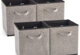 Cube Storage Bins 13x15x13 Ezoware 4 Pack Fabric Foldable Cubes Bin organizer Container with