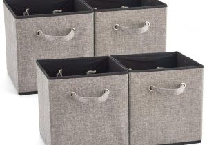 Cube Storage Bins 13x15x13 Ezoware 4 Pack Fabric Foldable Cubes Bin organizer Container with