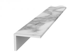 Cultured Marble Window Sills Home Depot Flexstone 3 In X 96 In Remodel Trim with 2 In Lip In Calacatta