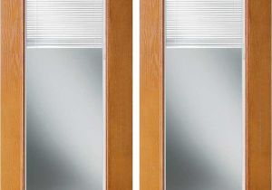 Custom Enclosed Door Blinds French Double Door Enclosed Blinds Odl Woodgrain