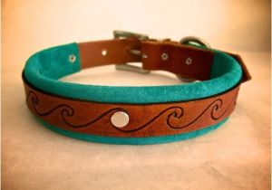 Custom Hand tooled Leather Dog Collars Handmade Leather Dog Collar with Hand tooled by theleafleather