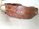 Custom Hand tooled Leather Dog Collars Wide Feather Hand tooled Leather Dog Collar by Finelytooled