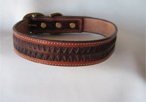 Custom tooled Leather Dog Collars Custom Hand tooled Leather Dog Collar