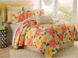 Cynthia Rowley Lattice Reversible Bedding Collection Cynthia Rowley Full Queen Quilt Large Flowers Sage Coral