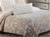 Cynthia Rowley Quilt Set Cynthia Rowley Coral Paisley Floral Full Queen Quilt Set