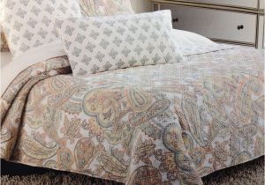 Cynthia Rowley Quilt Set Cynthia Rowley Coral Paisley Floral Full Queen Quilt Set