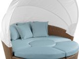 Daybed that Converts to A Queen Palisades Brown Daybed with Blue Cushions Outdoor Daybeds Blue