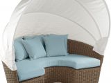 Daybed that Converts to A Queen Palisades Brown Daybed with Blue Cushions Outdoor Daybeds Blue