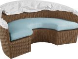 Daybed that Converts to Queen Palisades Brown Daybed with Blue Cushions Outdoor Daybeds Blue