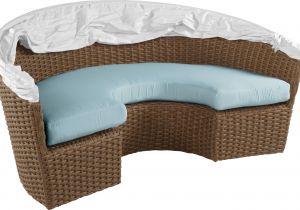 Daybed that Converts to Queen Palisades Brown Daybed with Blue Cushions Outdoor Daybeds Blue