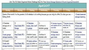 Declutter 365 From Home Storage solutions 101 Free Printable April 2017 Decluttering Calendar with Daily 15 Minute