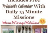 Declutter 365 From Home Storage solutions 101 Free Printable January Decluttering Calendar with Daily 15 Minute